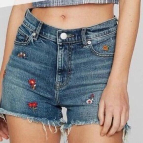 Adorable Express Embroidered High-Rise Cut-Off Shorts – Festival Ready - Picture 2 of 5